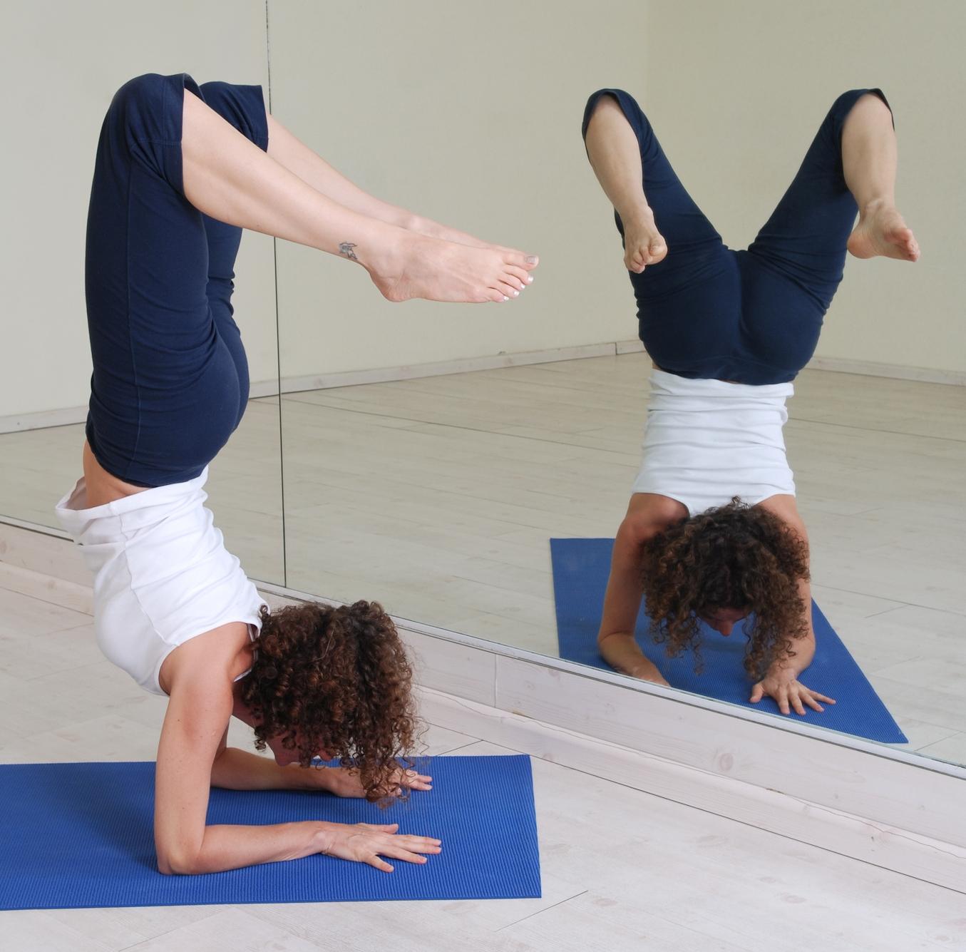 תנוחות יוגה תרגילי יוגה: תנוחת העקרב scorpion pose Vrischikasana 